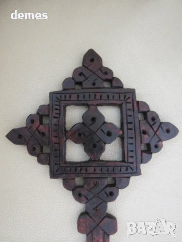 Дървен християнски кръст от Етиопия, снимка 2 - Колекции - 49715781