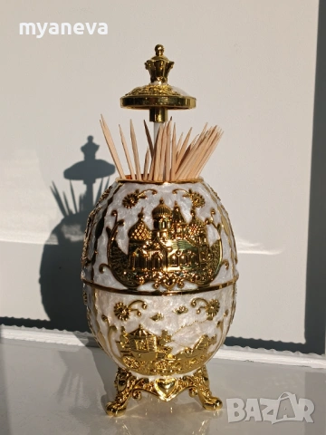 Елегантни , автоматични поставки за клечки за зъби в стил яйце на Фаберже, снимка 5 - Декорация за дома - 54208388