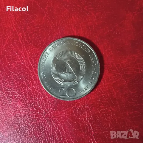 Германия ГДР 20 марки 1971 Ернст Телман, снимка 2 - Нумизматика и бонистика - 50418484