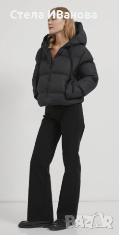 НОВО! Дамско яке с качулка и цип, черно, снимка 2 - Якета - 52887647