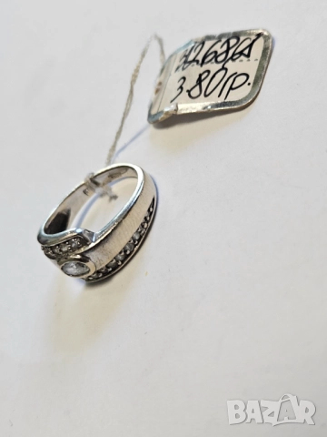 Дамски пръстен, бяло злато 585/14к 3.80гр, снимка 4 - Пръстени - 51531543