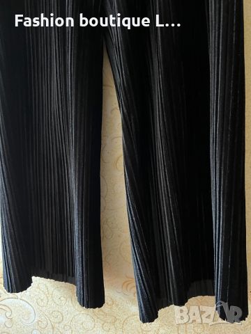 Широк черен плюшен рипсен панталон с ластик в кръста 🖤🖤🖤 , снимка 3 - Панталони - 45555068