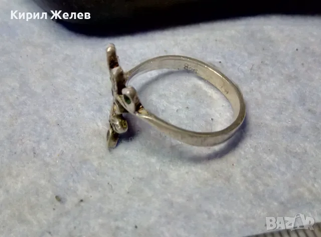 ШАРМАНТЕН АР НУВО СТИЛ СРЕБЪРЕН ПРЪСТЕН СРЕБРО 925 ФИНА АЖУРНА РЪЧНА ИЗРАБОТКА 28739, снимка 8 - Пръстени - 49605531