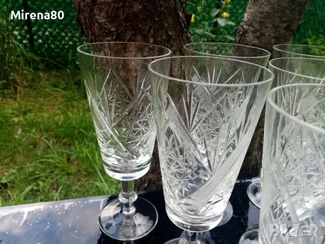 Български кристални чаши - 6 бр., снимка 2 - Сервизи - 46089171