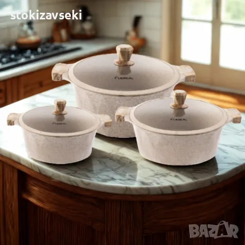 Гранитен комплект касероли Lexical  PEARL SERIES, снимка 1