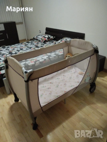 Детска кошара Cangaroo Relax с матрак Pierre Cardin, снимка 5 - Бебешки легла и матраци - 52013573