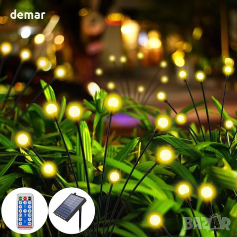 AONESY соларни светлини за декорация на градина, 4 пакета от 32 светодиода, водоустойчиви,топло бяло, снимка 1 - Соларни лампи - 45542100