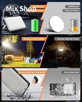 Нова LED къмпинг фенер Eventek с презареждаща се батерия, снимка 4 - Друга електроника - 53910357