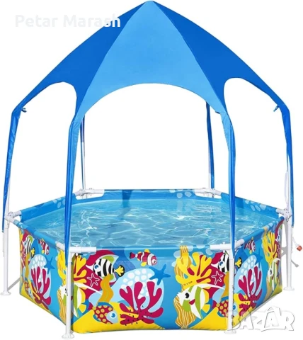 Басейн Сглобяем BESTWAY Steel Pro 183×51см с Покрив, снимка 6 - Басейни и аксесоари - 50725499