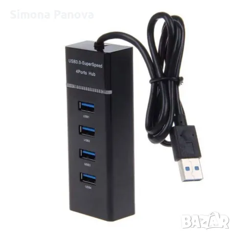 USB 3.0 разклонител с 4 порта, снимка 2 - Кабели и адаптери - 47532788