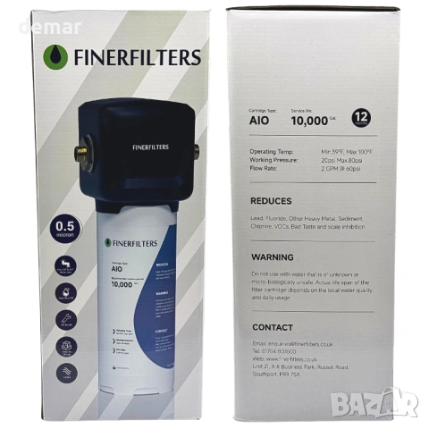 Finerfilters Многофункционална вградена филтърна система за вода, въглероден блок от 0,5 микрона, снимка 2 - ВИК - 53428138