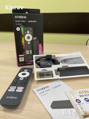 📺 STRONG LEAP-UNA Android TV Stick 2K – Smart TV с Android, снимка 2 - Части и Платки - 53901139