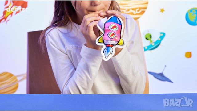 BIC Kids Комплект надуваеми играчки за оцветяване Космически дизайни, моливи, флумастри, лепила, 34 , снимка 2 - Образователни игри - 45344142