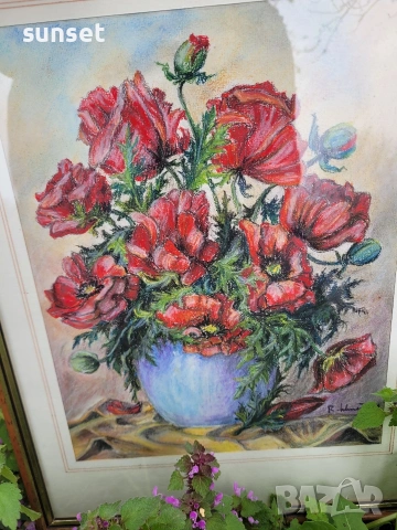 АВТОРСКИ картини с цветя( слънчогледи и макове), снимка 2 - Картини - 54169594