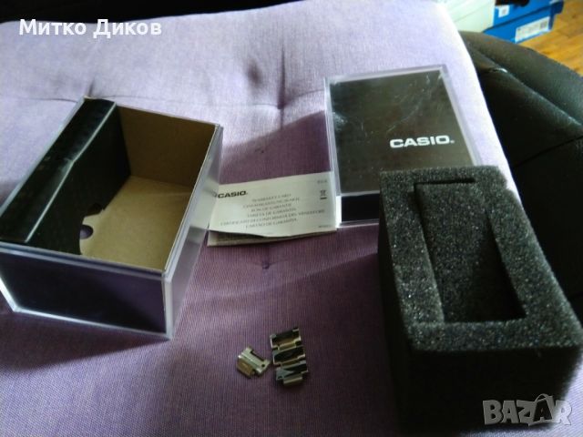 Кутия за часовник Касио с документ и допълнителни звена за верижка, снимка 5 - Други - 45389728