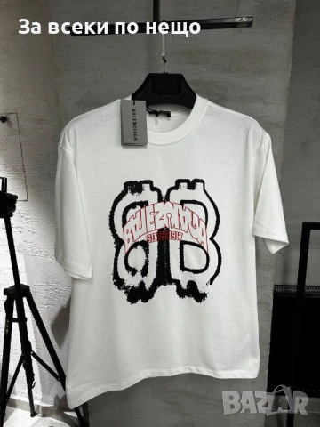 Balenciaga Мъжка Бяла Тениска👕Мъжка Блуза С Къс Ръкав В Бял Цвят Код Mens P.90