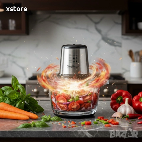 Висококачествен чопър Cheffinger CF-FP500 – за секунди нарязва, смесва и пести време в кухнята