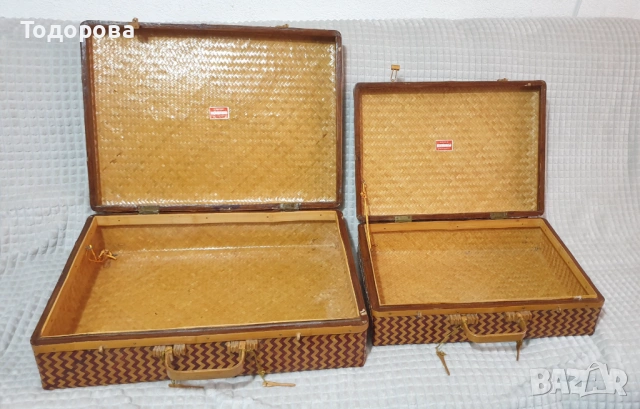 Чифт екзотични плетени куфари, снимка 8 - Антикварни и старинни предмети - 53210176