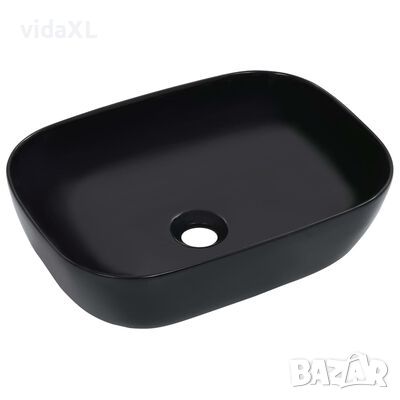 vidaXL Мивка, 45,5x32x13 см, керамична, черна（SKU:143916, снимка 1 - Мивки - 45157149