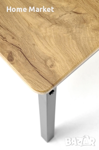 Комплект MILTON маса с 4 стола, натурално/черно   Материал - фурнирована плоскост - меламин , снимка 7 - Маси - 52596059