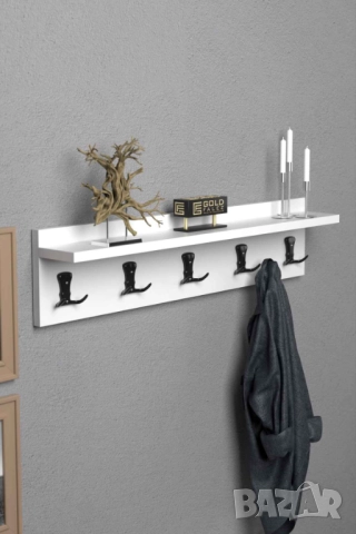 Дървена закачалка за стена - 5 цвята / Стенна закачалка, снимка 11 - Закачалки - 49347471