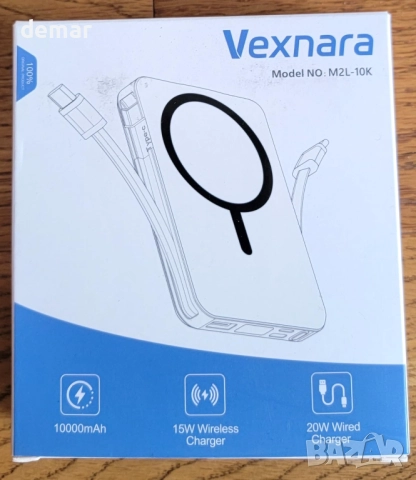 Външна магнитна батерия Magsafe Power Bank с вградени кабели,10000 mAh, снимка 8 - Външни батерии - 52708516