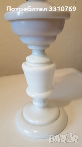 Красива антикварна стъклена газена лампа. , снимка 3 - Настолни лампи - 52099739