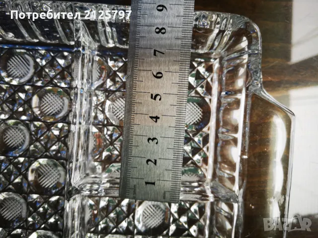 Кристално плато за сервиране с три отделения, снимка 6 - Други - 49798396