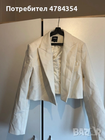 Бяло късо сако Zara S