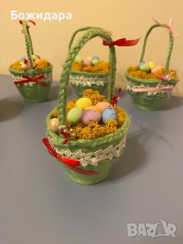 Великденски декорирани кошнички, снимка 3 - Декорация за дома - 45089822