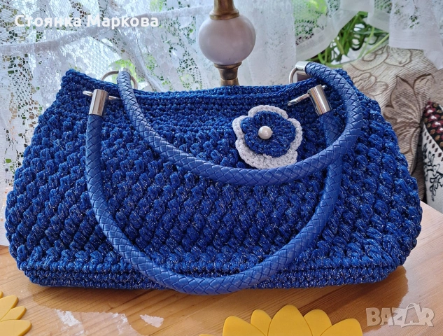 Плетена чанта на една кука, снимка 4 - Чанти - 53577905