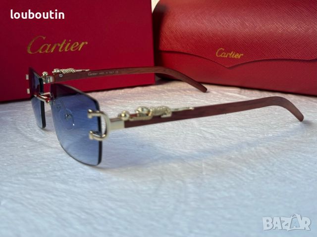 Cartier висок клас слънчеви очила Мъжки Дамски слънчеви с дървени дръжки, снимка 14 - Слънчеви и диоптрични очила - 45607482