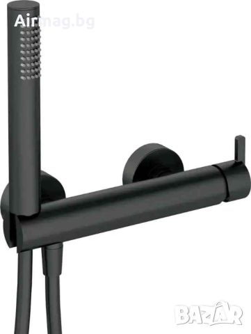 Комплект Черен смесител с душ слушалка тип Дъжд Silia Nero, снимка 1 - Смесители - 45317048