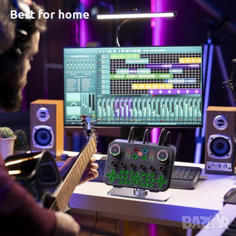 Facmogu K600 Геймърски аудио миксер, стрийминг аудио миксер с XLR микрофон, снимка 5 - Друга електроника - 54089019