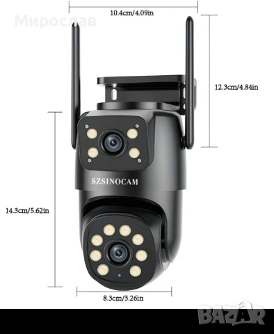 Многофункционална безжична външна охранителна камера с Wi-Fi, 1080p , снимка 8 - HD камери - 53623814