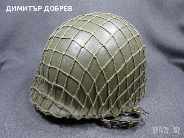 СТАРА ВОЕННА КАСКА M1 ОТ 2 ЧАСТИ И МАСКИРОВЧНА МРЕЖА, снимка 2 - Антикварни и старинни предмети - 53964615