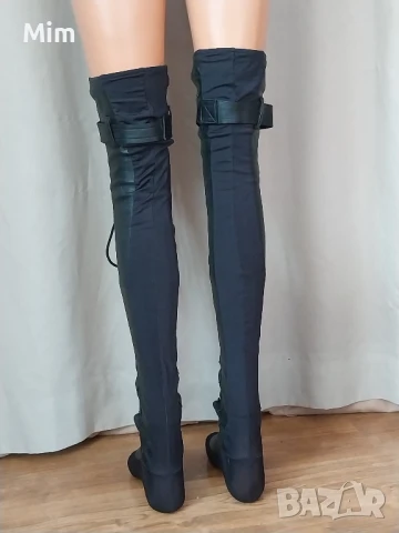 S/M Черни кожени дълги чорапи , снимка 5 - Бельо - 50528787