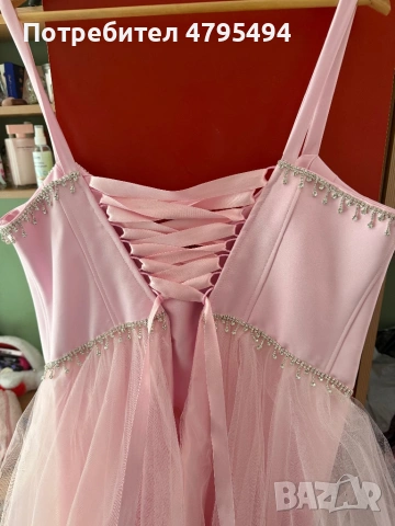 Официална/Бална рокля, размер L/XL, бледо розово, снимка 6 - Рокли - 54178878