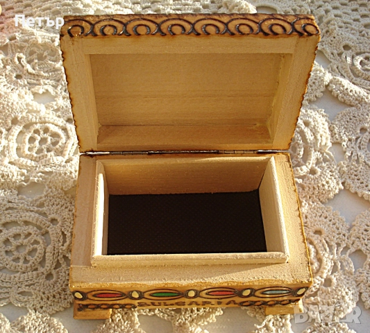 Нова дървена кутия  бижута - с пирография, снимка 2 - Колекции - 52752082