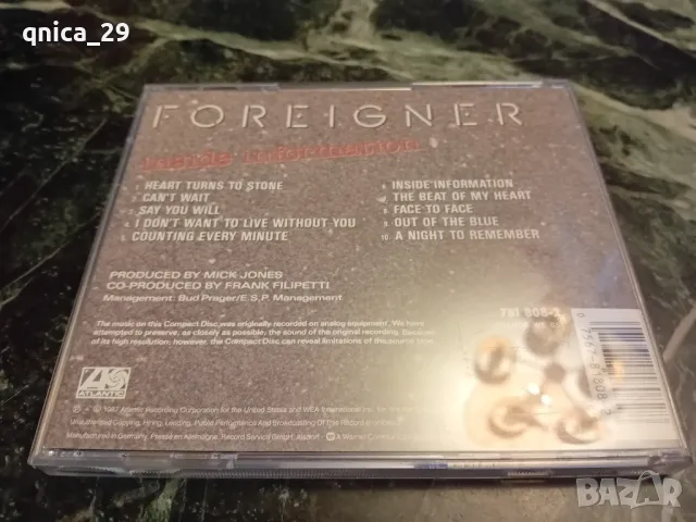 Foreigner - Inside Information, снимка 4 - CD дискове - 48450491