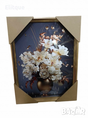 Вълнуваща картина с нежна ваза и разцъфнали цветя, снимка 4 - Други стоки за дома - 52894829