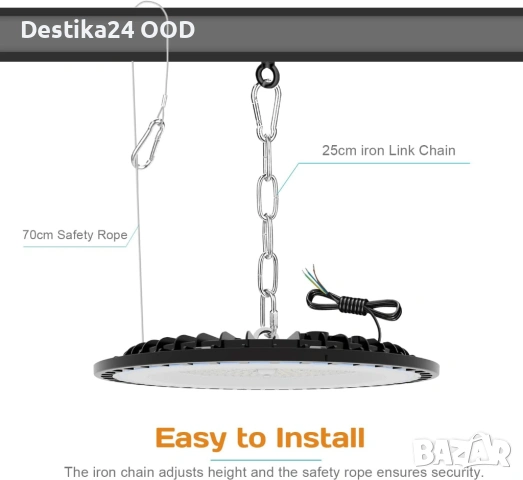 LED Индустриална Лампа 150W ICEKO – 22500 lm, IP65, 6000K, снимка 7 - Лед осветление - 53382842