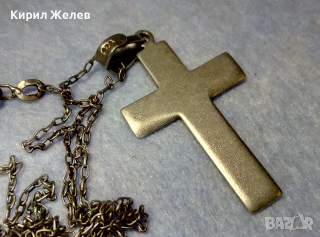 СТИЛЕН СРЕБЪРЕН КРЪСТ МАТИРАНО СРЕБРО 925 сФИНА СТАРА СРЕБЪРНА ВЕРИЖКА СРЕБРО 950 РЪЧНА РАБОТА 40024, снимка 11 - Колиета, медальони, синджири - 49866148