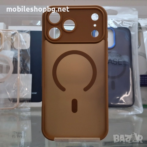 iPhone 17 Pro Max кейс MagSafe кафяв бордо тъмно син, снимка 7 - Калъфи, кейсове - 53880143
