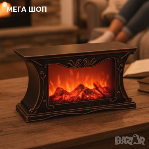 Декоративна LED камина с реалистичен ефект на пламък и жарава, снимка 2 - Декорация за дома - 52586757