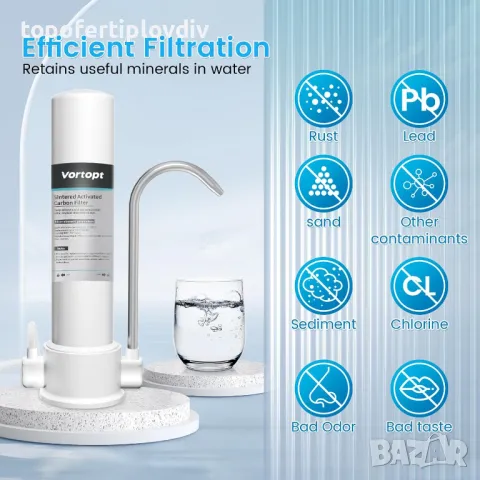 Пречиствател за вода Vortopt Improved Water Filter Tap, снимка 3 - Други - 48599936