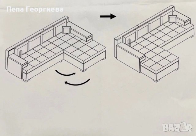 Диван ъглов , снимка 7 - Дивани и мека мебел - 52800941