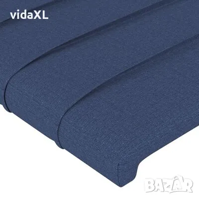 vidaXL Горни табли за легло, 2 бр, сини, 100x5x78/88 см, плат(SKU:346192), снимка 4 - Спални и легла - 49135806