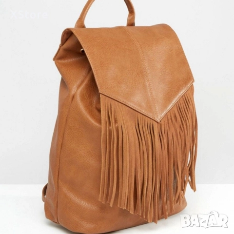 Дамска раница от еко к. с ресни – бохо стил, удобство и обем (36×30×16 см), снимка 4 - Чанти - 52571934