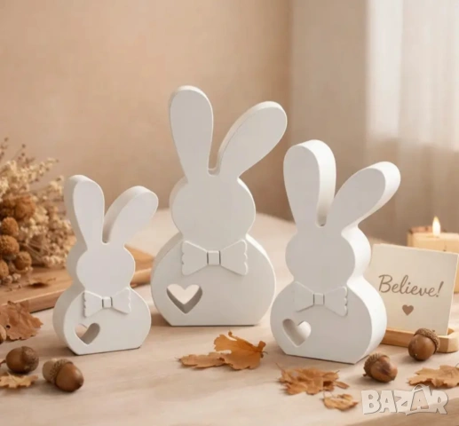 Молд зайци 3 размера, снимка 3 - Форми - 53257760